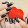 24pcs Fashion Candy Red Stiletto Pointed Sharp False Nails for daily wear