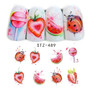 1PCS Summer Retro Harajuku Element Fruit Cake Lace Water Transfer Nail Manicure Art Sticker