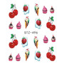 1PCS Summer Retro Harajuku Element Fruit Cake Lace Water Transfer Nail Manicure Art Sticker