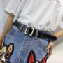 Fashion Simple Circle Pin Gold Buckles Wild  Belt  for women