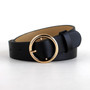 Fashion Simple Circle Pin Gold Buckles Wild  Belt  for women