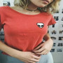 VenusFox Printed Aliens crop top Short Sleeve Round-Neck T-shirts Tops Summer