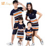 Family Matching Clothing Fashion Look Striped Summer T-shirt Outfits Mother And Daughter Dresses And