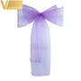 50pcs Organza Chair Sash Bow For Cover Banquet Wedding Party Event Xmas Decoration Sheer Organza