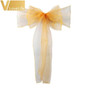 50pcs Organza Chair Sash Bow For Cover Banquet Wedding Party Event Xmas Decoration Sheer Organza