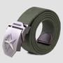 3D Red Star Automatic Buckle Belts Fashion Men's Tactical Canvas Belts Male Casual Strap Waist of