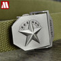 3D Red Star Automatic Buckle Belts Fashion Men's Tactical Canvas Belts Male Casual Strap Waist of