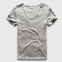 Men Basic T-Shirt Solid Cotton V Neck Slim Fit Male Fashion T Shirts Short Sleeve Top Tees 2017