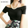 Summer Fashion Sexy Off The Shoulder Tops For Women Casual Short Sleeve Cotton T-shirts