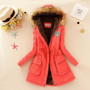 Aonibeier Parkas Women Coats Fashion Autumn Warm Winter Jackets Women Fur Collar Long Parka Plus