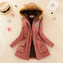 Aonibeier Parkas Women Coats Fashion Autumn Warm Winter Jackets Women Fur Collar Long Parka Plus