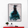 Elegant Poetry Dancing Skirt Girl Watercolor Abstract Canvas Painting Art Print Poster Picture Decoration Modern Home Decoration