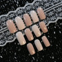 Shiny Red Fake Nails Square Medium Press On Nails Glitter Nail Art Tips including Glue Sticker