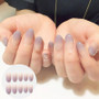 24pcs High Quality Fake Nail nude purple Design False Tips Full Cover