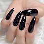 Black Extremely Long Nails 24 Full Set of Nails UV Gel Finished Press on Nail