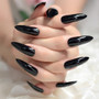 Black Extremely Long Nails 24 Full Set of Nails UV Gel Finished Press on Nail