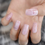 Medium size Marble Fake Nails  Acrylic Pre-designed Nails with Glue sticker