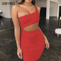 VenusFox Hollow Out Strapless Mini Bodycon Dress