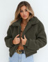 VenusFox Long Sleeve Zipper Faux Fur Coat