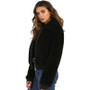 VenusFox Long Sleeve Zipper Faux Fur Coat