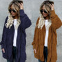 VenusFox Long Sleeve Hooded Faux Fur Teddy Bear Coat