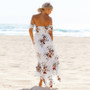 VenusFox Off Shoulder Floral Print Strapless Long Maxi Dress