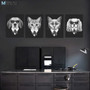 Black and White Fashion Mafia Hipster Animals Dog Cat Posters Prints Vintage Nordic Wall Art Pictures Home Decor Canvas Painting