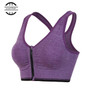 Wholesale Women Sports Bra Fitness Yoga Tennis Running Wirefree Zipper Sports Bra Cool Seamless Bra