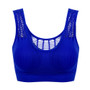 Women Sports Bra Hollow Out Wirefree Shakeproof Crop Top Gym Fitness Bra Size L (Navy Blue)