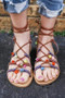 Boho Cross Strap Sandals