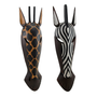 Handmade Zebra and Giraffe Wood Carving - Decorative Wooden Wall Hangings