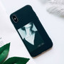 Silicone Black Simple Scrub Back Cover For iPhone