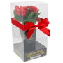 Valentines Day Gift Basket | Teddy Bear Plush (COLOR MAY VARY) & Dozen Belgian Milk Chocolate Flower Bouquet Roses