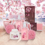 Home Spa Gift Basket in Cherry Blossom Fragrance - 8 Piece Bath Set