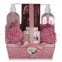 Home Spa Gift Basket in Cherry Blossom Fragrance - 8 Piece Bath Set