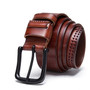 Men's belt, 100% genuine full grain leather, pin buckle belts for jeans cowboy.