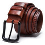 Men's belt, 100% genuine full grain leather, pin buckle belts for jeans cowboy.