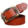 Wide genuine leather woman belt, vintage floral, strap for your jeans...yes. BUY IT NOW!