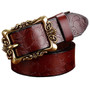 Wide genuine leather woman belt, vintage floral, strap for your jeans...yes. BUY IT NOW!
