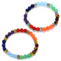 Natural Stone Beads Bracelet Amethysts Agates Beaded Bracelet Seven Chakra Yoga Energy Bracelets for Women Men Fashion Jewelry
