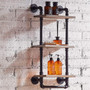 Warm Van Industrial Pipe & Wood Wall Mount Shelves,Retro Clapboard Tool Shelf,Bathroom Kitchen Accessories Storage Cabinet,Towel Rack