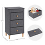 Kamiler 3-Drawer Dresser, Nightstand, Beside Table, End Table, Storage Organizer Tower Unit for Bedroom, Hallway, Entryway, Closets - Removable Fabric Bins, NO Tool Required to Assemble