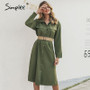 Simplee Casual button long summer dress shirt 2018  office lady Vintage maxi women dress plus size V neck chiffon dress festa