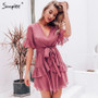 Simplee Sexy v-neck polka dot women dress Summer style layer ruffle chiffon short sundress Elegant zipper holiday vestidos 2019
