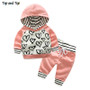 Love Heart Striped Two Piece Hoodie & Pants