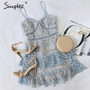 Simplee Sexy v-neck embroidery women dress Spaghetti strap hollow out ruffled summer dress Elegant party mini dress vestidos