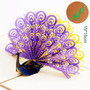 Peacock Greeting Card /3D Pop Up Invitation (Gorgeous Peafowl, Peahen)