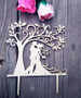 Romantic Rustic Wedding Wood Cake Topper (Bride Groom Kissing under Love Tree) [Vintage Engagement]