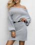 Gray Off The Shoulder Sweater Dress