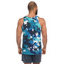 Hand-Sewn Blue Dinosaur Camo Unisex Tank Top